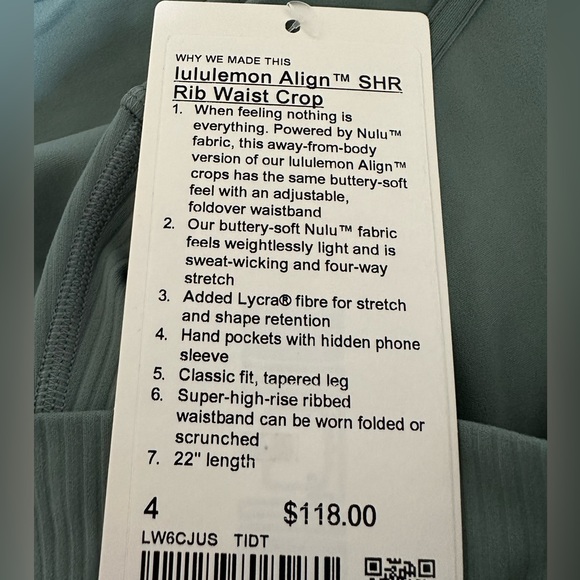 Lululemon Align SHR Ribbed Waist Cropped Jogger - Picture 6 of 7